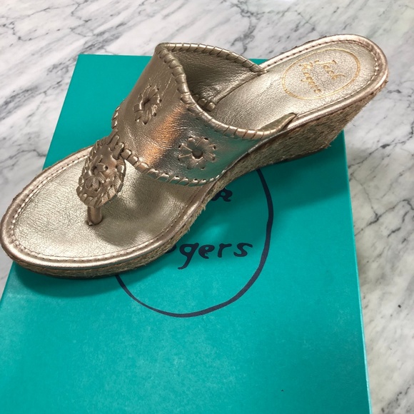 Jack Rogers Marbella Wedge Platinum Size 9 - Picture 3 of 6